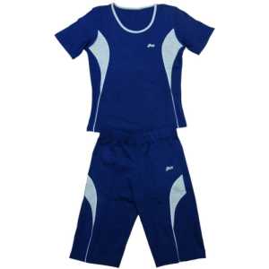 Дамски спортен комплект за фитнес Син/ Бял