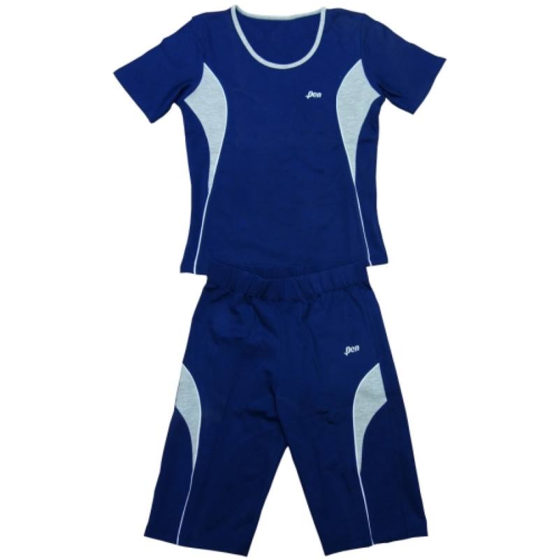 Дамски спортен комплект за фитнес Син/ Бял