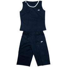 Дамски спортен комплект за фитнес Черен/ Бял