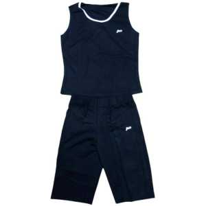 Дамски спортен комплект за фитнес Черен/ Бял