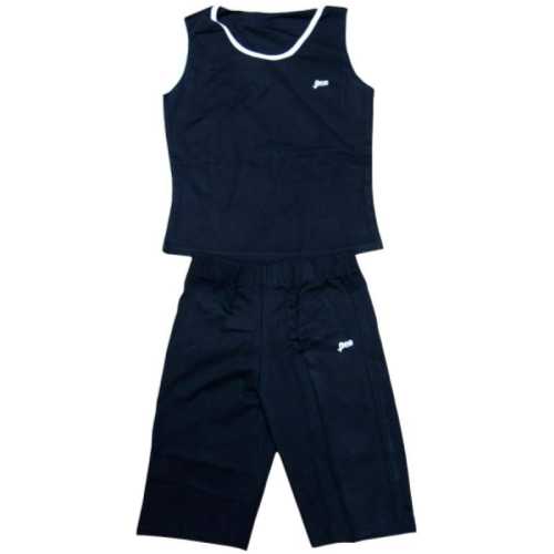 Дамски спортен комплект за фитнес Черен/ Бял