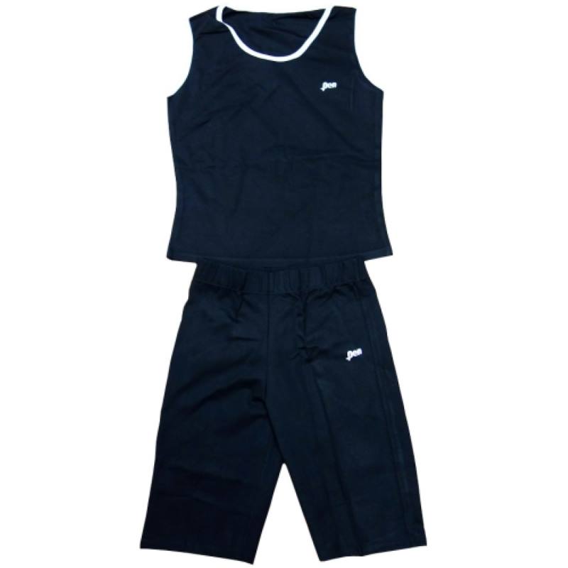 Дамски спортен комплект за фитнес Черен/ Бял