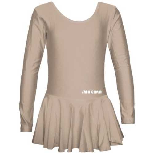 Детско трико с дълъг ръкав и поличка MAXIMA – Бежово