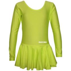 Детско трико с дълъг ръкав и поличка MAXIMA – Електриково зелено