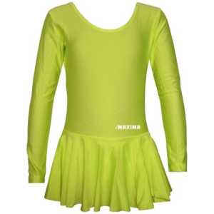 Детско трико с дълъг ръкав и поличка MAXIMA – Електриково зелено