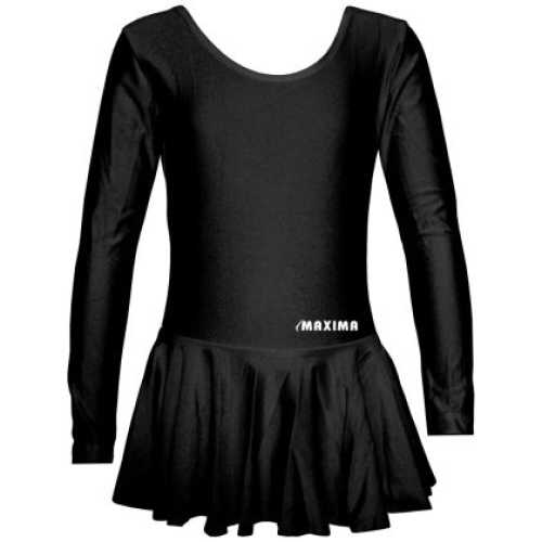 Детско трико с дълъг ръкав и поличка MAXIMA – Черно