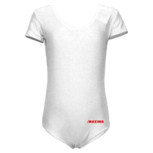 Детско трико MAXIMA Short Sleeve Гимнастика и балет Бяло