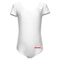 Детско трико MAXIMA Short Sleeve Гимнастика и балет Бяло