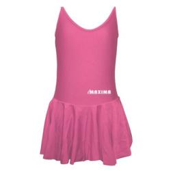 Детско танцувално трико с тънки презрамки и поличка MAXIMA – Розово