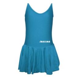Детско танцувално трико с тънки презрамки и поличка MAXIMA – Синьо