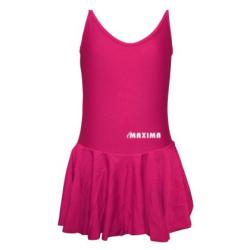 Детско танцувално трико с тънки презрамки и поличка MAXIMA – Цикламено