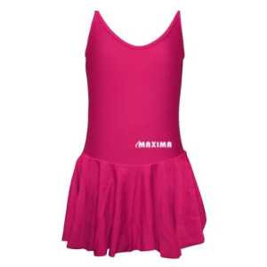Детско танцувално трико с тънки презрамки и поличка MAXIMA – Цикламено