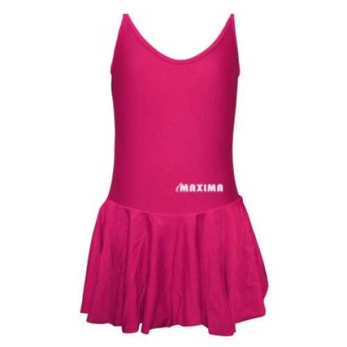 Детско танцувално трико с тънки презрамки и поличка MAXIMA – Цикламено