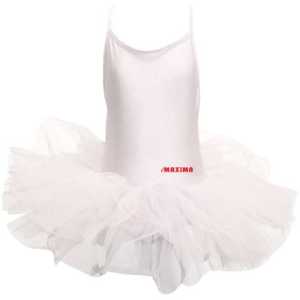 Детско танцувално трико с туту MAXIMA – Бяло