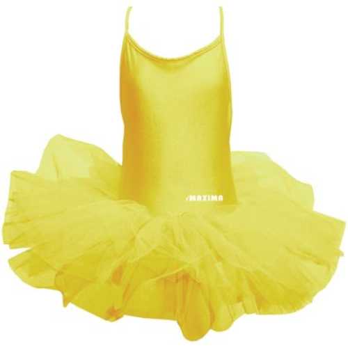 Детско танцувално трико с туту MAXIMA – Жълто