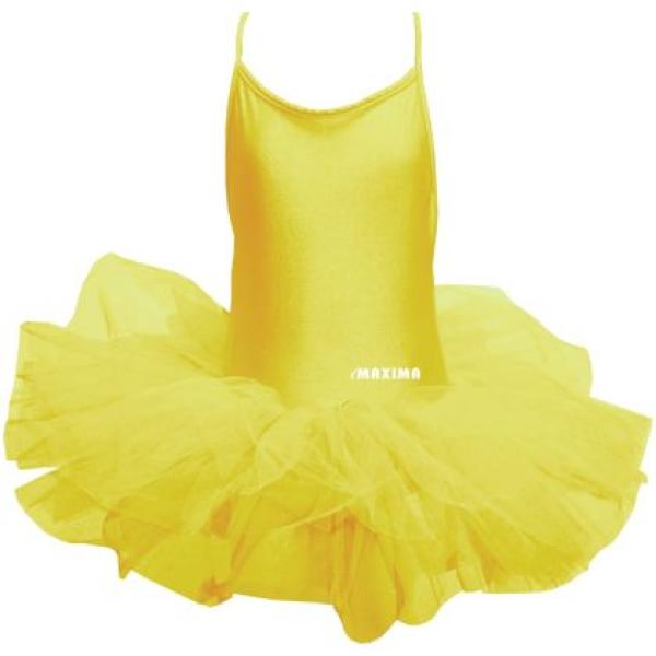 Детско танцувално трико с туту MAXIMA – Жълто
