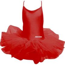 Детско танцувално трико с връзки и туту поличка MAXIMA – Червено