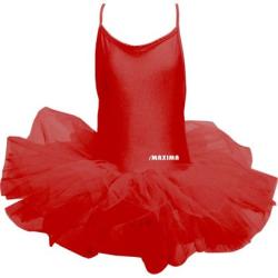 Детско танцувално трико с връзки и туту поличка MAXIMA – Червено
