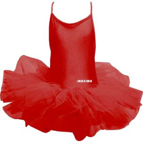 Детско танцувално трико с връзки и туту поличка MAXIMA – Червено