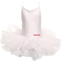Детско танцувално трико с връзки и туту поличка MAXIMA – Бяло