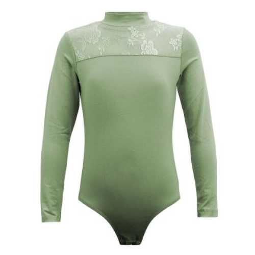 Детско трико MAXIMA с платка с дантела – Зелено