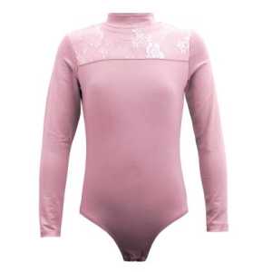 Детско трико MAXIMA с платка с дантела – Розово