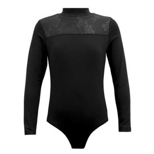 Детско трико MAXIMA с платка с дантела – Черно