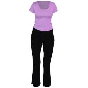 Дамски спортен комплект за йога – Лилав/Черен