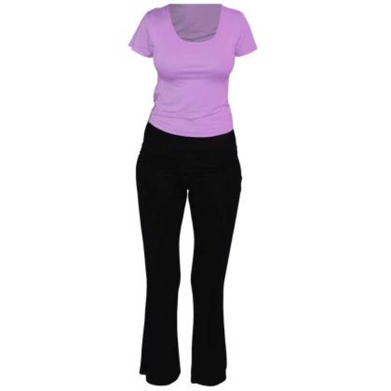 Дамски спортен комплект за йога – Лилав/Черен