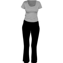 Дамски спортен комплект за йога – Сив/Черен