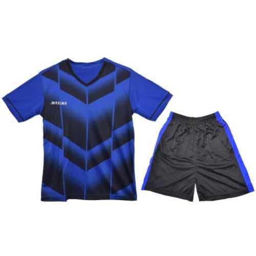 Екип за футбол, волейбол, хандбал, тениска с шорти, син с черно
