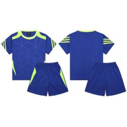 Екип за футбол, волейбол, хандбал, тениска с шорти, син с неоновозелен