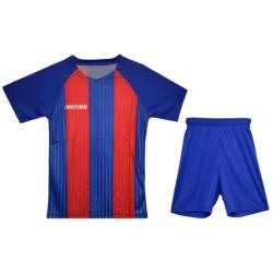 Екип за футбол, волейбол, хандбал, тениска с шорти, син с червено