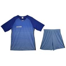 Екип за футбол, волейбол, хандбал, тениска с шорти, тъмносин със светлосиньо райе