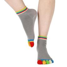 Чорапи за йога MAXIMA, С шарени пръсти, Сиви