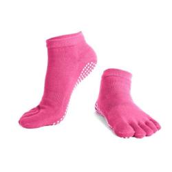 Чорапи за йога с пръсти MAXIMA, Едноцветни, Тъмнорозови