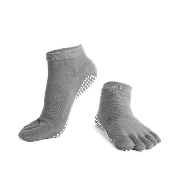 Чорапи за йога с пръсти MAXIMA, Едноцветни, Сиви