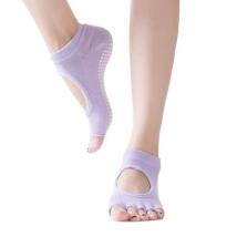 Чорапи за йога MAXIMA, С отворени пръсти, Светлолилави