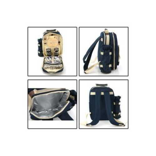 Комплект прибори за пикник в раница Синя за 4 човека