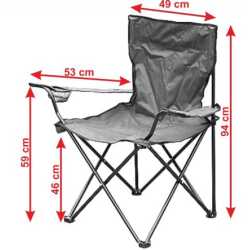 Сгъваем стол MAXIMA с облегалка и поставка за чаша тъмносин