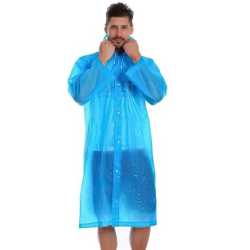 Дъждобран MAXIMA с ръкави и качулка Син найлон 115 см