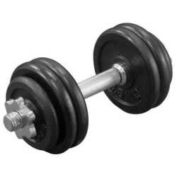 Дъмбел ORION 15 кг с черни дискове и 30 мм отвор