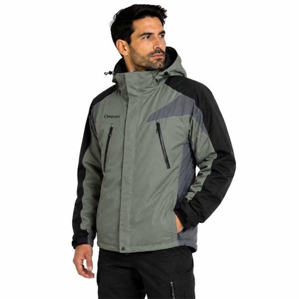 Яке мъжко зимно за ски, сноуборд и туризъм зелено