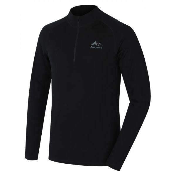 Мъжко термо бельо от 100% Merino вълна HUSKY Merow Zip M - Черно