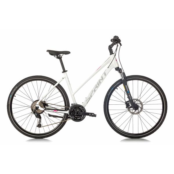 Велосипед Sprint Croxer Plus Lady V1 28 3x9 скорости, бял гланц/сиво-розов