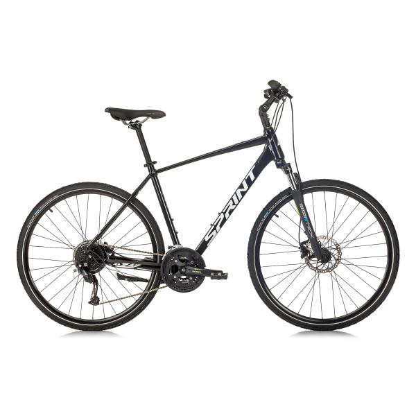 Велосипед Sprint Croxer Plus Man V1 28 3x9 скорости, черен гланц/бял