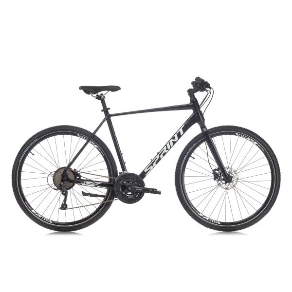 Велосипед Sprint Croxer Plus Man Rigid 28 3x9 скорости, черен гланц/бял