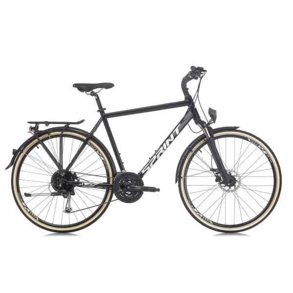 Велосипед Sprint Croxer Plus Man Trek 28 3x9 скорости, черен гланц/бял