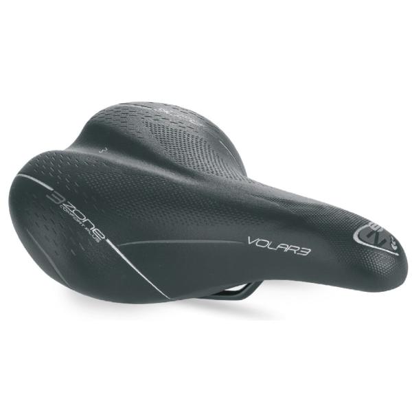 Седалка BASSANO VOLARE 3ZONE ICON мъжки, 260X170 мм, черен капачка, с BLACK CR-MO RAILS