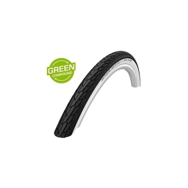 Външна гума Schwalbe {VN}, шосе CRUISER, WIRED 700x40 (42-622) B/W+RT HS484 зелен 50EPI, черен/бял